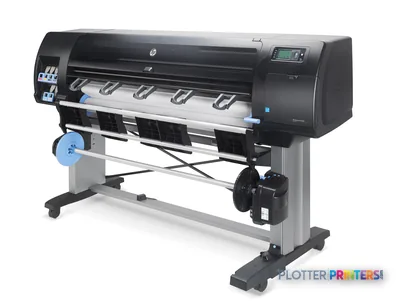 HP Designjet Z6600 large format printer product image showing the full printer with black hood and gray stand