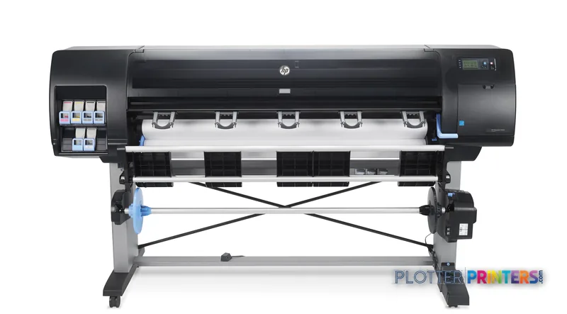 HP Designjet Z6600 large format printer product image showing front view with ink cartridges and paper feed system