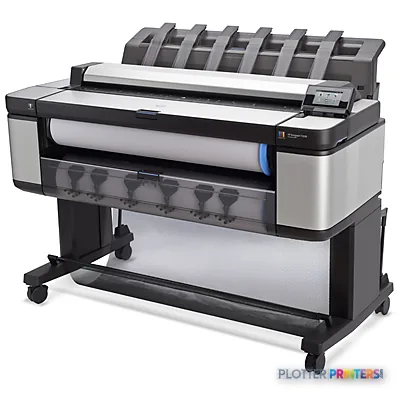 HP Designjet T3500 36-in Production eMFP large format printer product view showing the full device with paper roll loaded