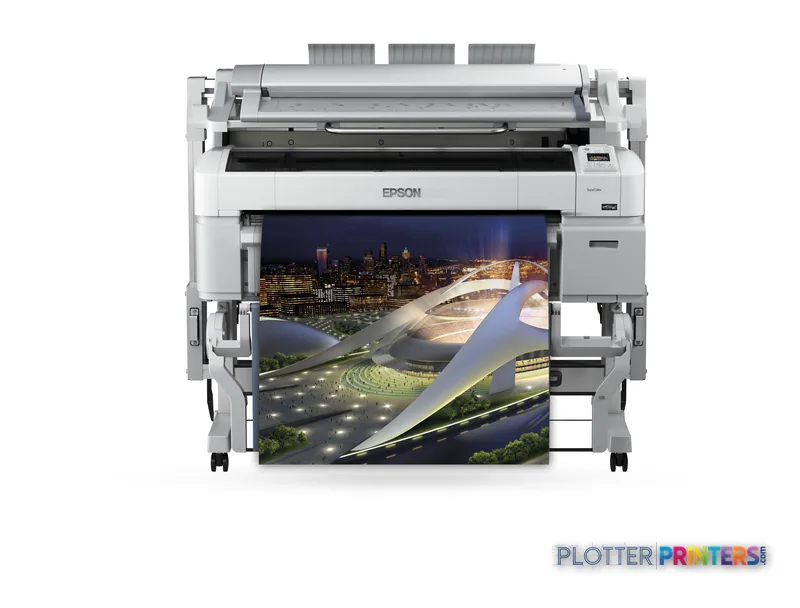 Epson SureColor SC-T5200D MFP PS large-format printer front view with architectural photo output
