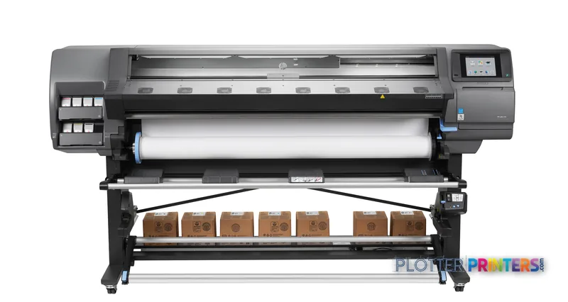 HP Latex 370 large-format printer product image showing grey printer with roll feed and ink cartridges