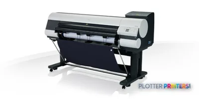 Canon imagePROGRAF iPF830 large format printer product image showing front view with paper roll loaded