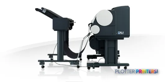 Canon imagePROGRAF iPF850 large format printer product image showing grey and black inkjet printer with media handling system
