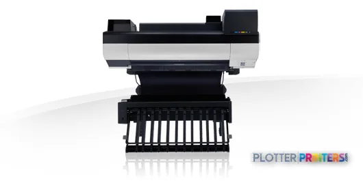 Canon imagePROGRAF iPF850 large format printer product image showing front view with grey and black body