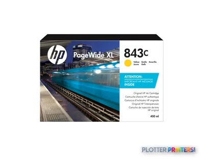 HP 843C 400-ml Yellow PageWide XL Ink Cartridge