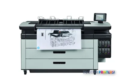 HP PageWide XL 5000 large format printer product image showing front view with paper output