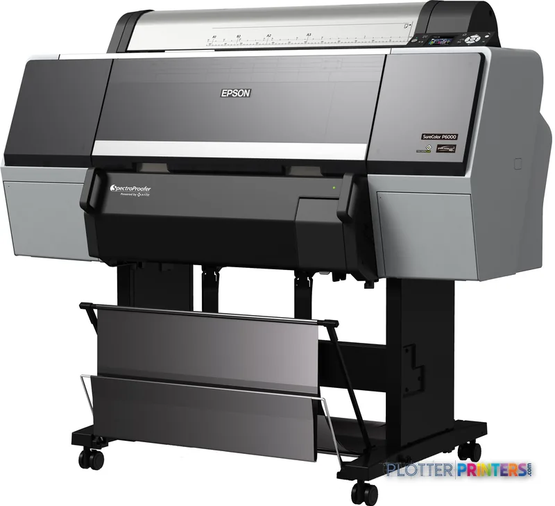 Epson SureColor SC-P6000 STD Spectro large-format printer product image showing front view with grey and black chassis on wh…