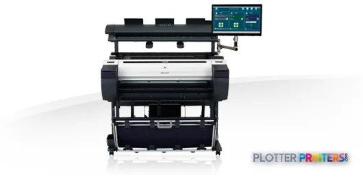 Canon imagePROGRAF iPF785 large format printer product image showing front view with control touchscreen