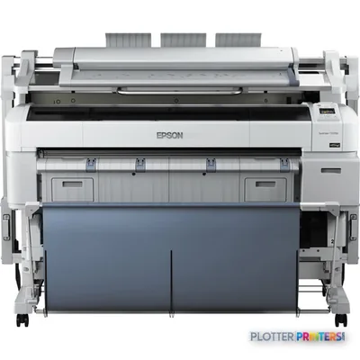 Epson SureColor T7072DR large format printer front view showing white and gray body with paper feed mechanism
