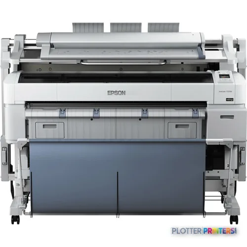 Epson SureColor T7072SR large format printer front view showing white and gray body with paper feed mechanism