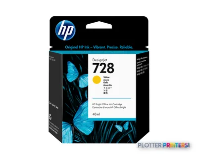 HP 728 40-ml Yellow DesignJet Ink Cartridge