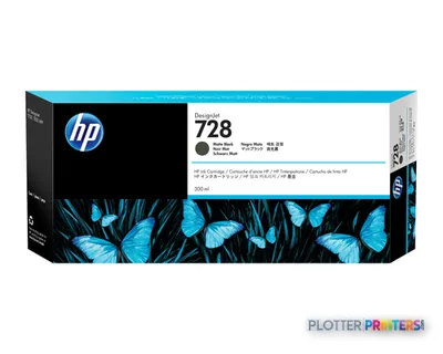 HP 728 300-ml Matte Black DesignJet Ink Cartridge