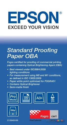Epson Standard Proofing Paper OBA DIN A3+ 100 Sh