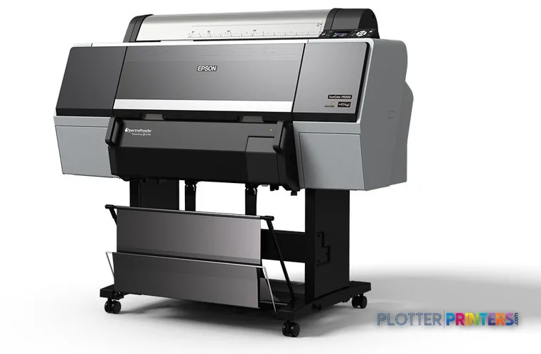 Epson SureColor P8000 Standard Edition large format printer with grey and black body on mobile stand