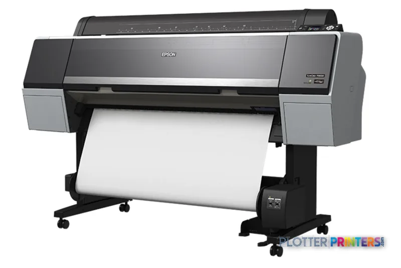 Epson SureColor P9000 Standard Edition large format printer with grey and black body, white paper roll loaded