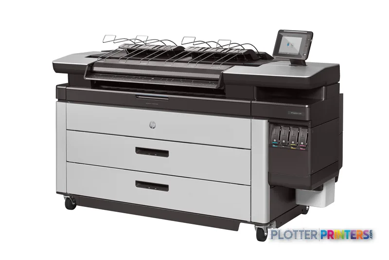 HP PageWide XL 4500 large format printer product image showing front view with black and white exterior