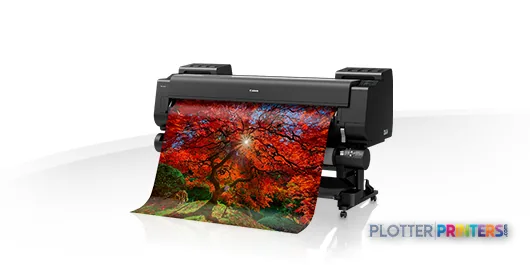Canon imagePROGRAF PRO-6000S large format printer product image showing black inkjet printer with vibrant color output