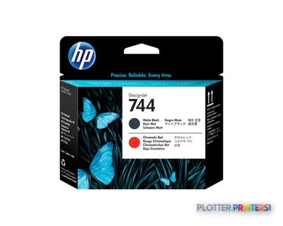 HP 744 Matte Black/Chromatic Red DesignJet Printhead