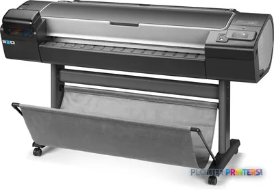 HP Designjet Z5600 44-in large format printer product image showing black thermal inkjet printer on stand with catch tray