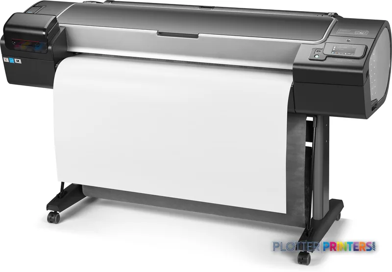 HP Designjet Z5600 44-in large format printer product image showing black printer with white paper loaded