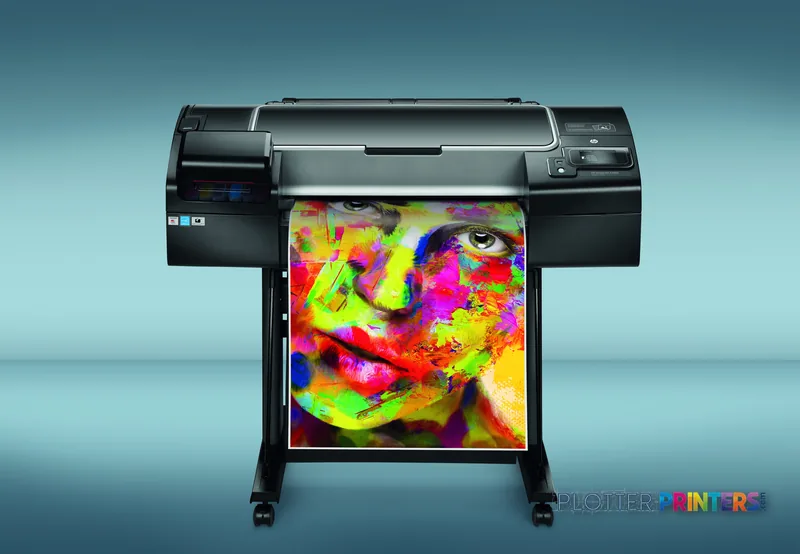 HP Designjet Z2600 24-in large format printer lifestyle image showing vibrant color portrait output on media