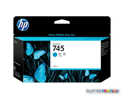 HP 745 130-ml DesignJet Cyan Ink Cartridge