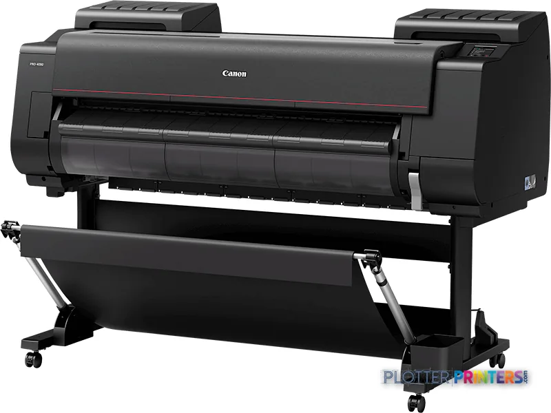 Canon imagePROGRAF PRO-4000 large format printer product image showing black inkjet printer on stand