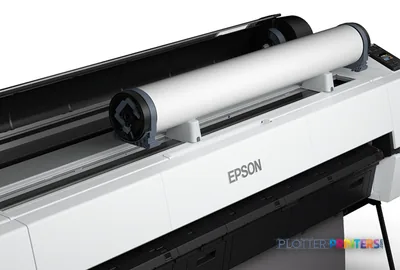 Epson SureColor P10000 Standard Edition large format printer product image showing white and black body with paper roll loadโฆ