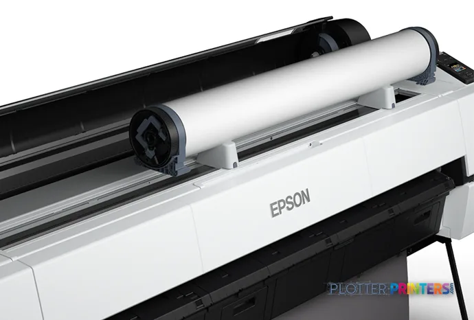 Epson SureColor P10000 Standard Edition large format printer product image showing white and black body with paper roll loadโฆ