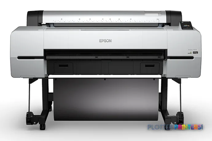 Epson SureColor P10000 Standard Edition large format printer product image showing white and black inkjet printer on stand
