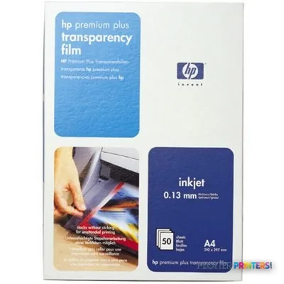 HP Premium Plus Inkjet Transparency Film-50 sht/A4/210 x 297 mm