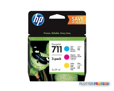 HP 711 3-pack 29-ml Cyan/Magenta/Yellow DesignJet Ink Cartridges