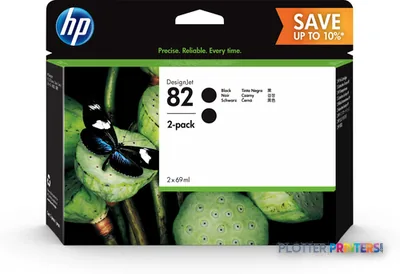 HP 82 2-pack 69-ml Black DesignJet Ink Cartridges print head Thermal inkjet