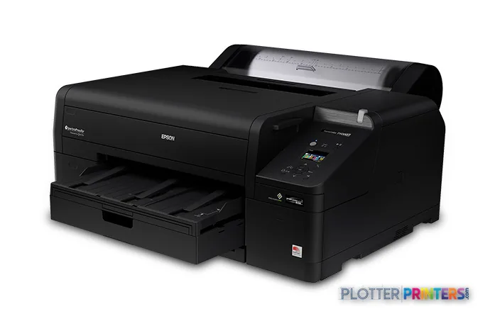 Epson SureColor P5000 Designer Edition large format inkjet printer in black with open paper tray