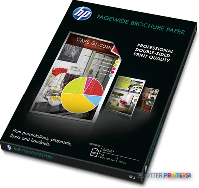 HP PageWide Glossy Brochure printing paper A3 (297x420 mm) Gloss 100 sheets White