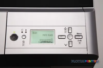 Epson Stylus Pro 3880 control panel with LCD screen and buttons
