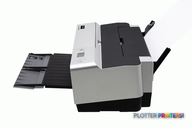 Epson Stylus Pro 3880 product image showing large-format printer with paper feed tray extended