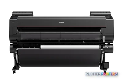 Canon imagePROGRAF PRO-6000 large format printer product image showing black inkjet device with roll feed system