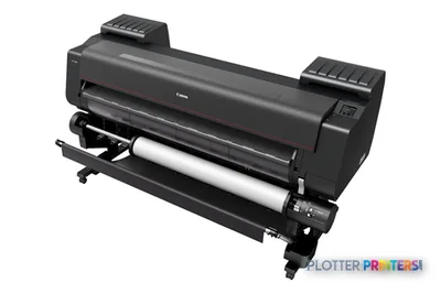 Canon imagePROGRAF PRO-6000 large format printer product image showing black inkjet printer with roll feed system