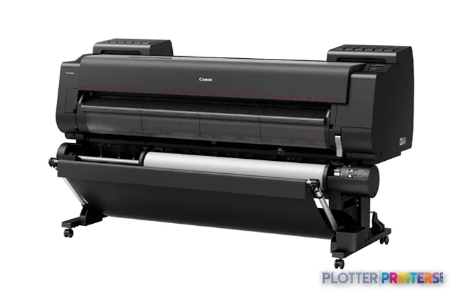 Canon imagePROGRAF PRO-6000 large format inkjet printer product image showing black printer with roll feed system