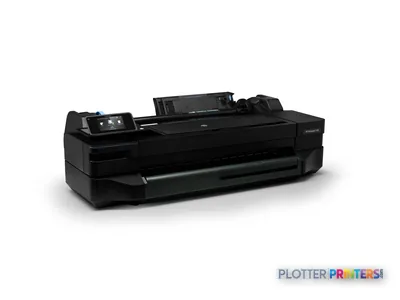 HP DesignJet T120 24-inch large-format printer product image showing black device with control panel and paper feed