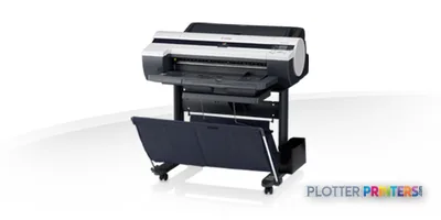 Canon imagePROGRAF iPF610 large format printer product image showing front view with output tray