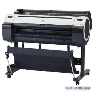 Canon imagePROGRAF IPF755 large-format inkjet printer product image showing front view with white and black body on stand