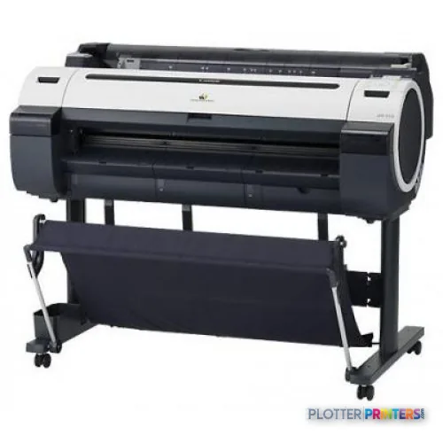 Canon imagePROGRAF IPF755 large-format inkjet printer product image showing front view with white and black body on stand