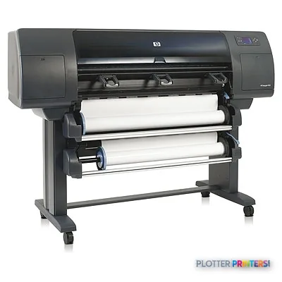 HP Designjet 4520ps large format printer product image showing front view with dual paper rolls loaded
