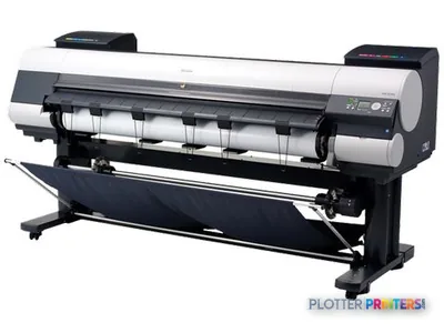 Canon imagePROGRAF iPF9100 large-format printer product image showing front view with roll feed system
