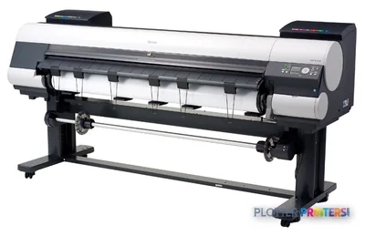 Canon imagePROGRAF iPF9100 large-format printer product image showing front view with white paper roll loaded