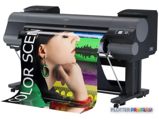 Canon imagePROGRAF iPF8300 large format printer product image showing colorful portrait print output