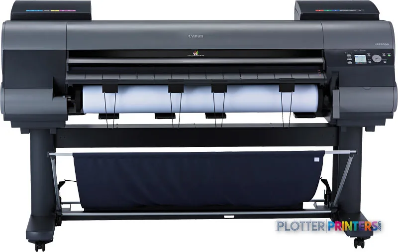 Canon imagePROGRAF iPF8300 large-format printer product image showing front view with roll media loaded