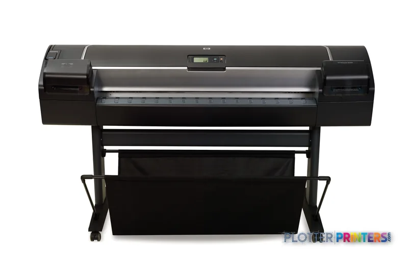 HP Designjet Z5200 large format printer product image showing front view with stand